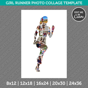 Girl Runner Photo Collage Template preview
