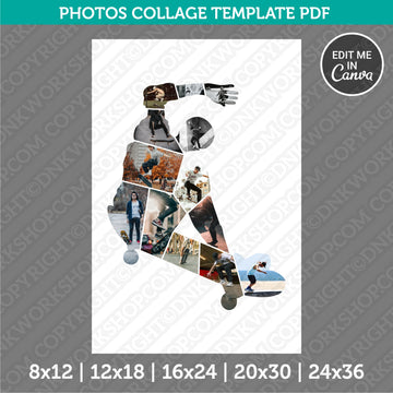 Skateboarding photo collage template