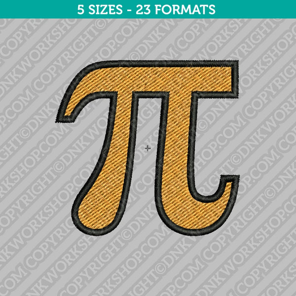 Pi Sign Symbol Embroidery Design - 5 Sizes - INSTANT DOWNLOAD