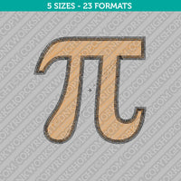 Pi Sign Symbol Embroidery Design - 5 Sizes - INSTANT DOWNLOAD