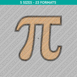 Pi Sign Symbol Embroidery Design - 5 Sizes - INSTANT DOWNLOAD