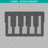 Piano Keyboard Embroidery Design - 6 Sizes - INSTANT DOWNLOAD