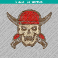 Pirate Skull Embroidery Design - 6 Sizes - INSTANT DOWNLOAD