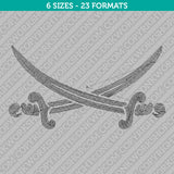 Pirate Swords Embroidery Design - 6 Sizes - INSTANT DOWNLOAD