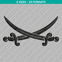 Pirate Swords Embroidery Design - 6 Sizes - INSTANT DOWNLOAD