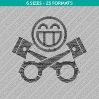 Piston Head Embroidery Design - 6 Sizes - INSTANT DOWNLOAD