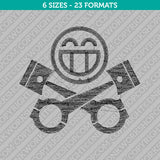 Piston Head Embroidery Design - 6 Sizes - INSTANT DOWNLOAD
