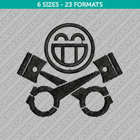 Piston Head Embroidery Design - 6 Sizes - INSTANT DOWNLOAD