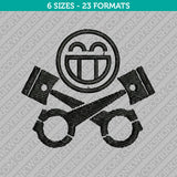 Piston Head Embroidery Design - 6 Sizes - INSTANT DOWNLOAD