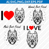 Pitbull Dog Breed SVG Cricut Cut File Silhouette Cameo Clipart Png Eps Dxf Vector