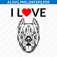 Pitbull Dog Breed SVG Cricut Cut File Silhouette Cameo Clipart Png Eps Dxf Vector