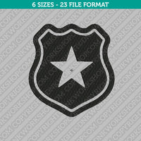 Police Badge Cop Embroidery Design - 6 Sizes - INSTANT DOWNLOAD