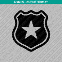 Police Badge Cop Embroidery Design - 6 Sizes - INSTANT DOWNLOAD