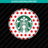Polkadot Candy Cane Pattern Starbucks Cup SVG Tumbler Mug Cold Cup Sticker Decal Silhouette Cameo Cricut Cut File Png Eps Dxf