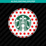 Polkadot Candy Cane Pattern Starbucks Cup SVG Tumbler Mug Cold Cup Sticker Decal Silhouette Cameo Cricut Cut File Png Eps Dxf