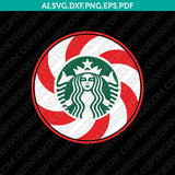Polkadot Candy Cane Pattern Starbucks Cup SVG Tumbler Mug Cold Cup Sticker Decal Silhouette Cameo Cricut Cut File Png Eps Dxf