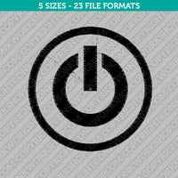 Power Off Button Embroidery Design - 5 Sizes - INSTANT DOWNLOAD