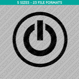 Power Off Button Embroidery Design - 5 Sizes - INSTANT DOWNLOAD