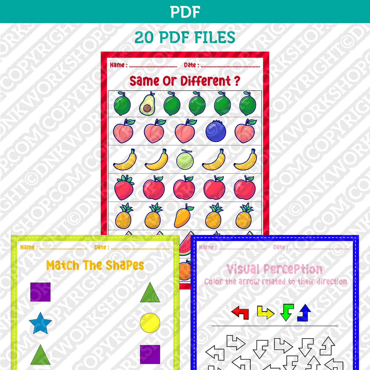 Preschool and Kindergarten Worksheets Printable PDF – DNKWorkshop