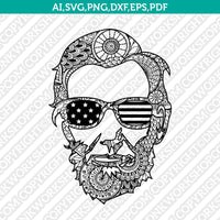 Abraham Lincoln Mandala Zentangle SVG Silhouette Cameo Cricut Cut File Vector