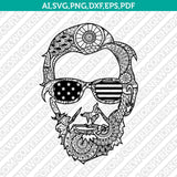 Abraham Lincoln Mandala Zentangle SVG Silhouette Cameo Cricut Cut File Vector