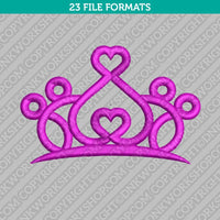 Princess Crown Embroidery Design - 4 Sizes - INSTANT DOWNLOAD