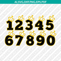 Princess Numbers Baby Girl First Second Third Fourth Fifth 1st 2nd 3rd 4th 5th Birthday Party SVG Vector Silhouette Cameo Cricut CutFile Clipart Png Eps Dxf