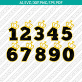 Princess Numbers Baby Girl First Second Third Fourth Fifth 1st 2nd 3rd 4th 5th Birthday Party SVG Vector Silhouette Cameo Cricut CutFile Clipart Png Eps Dxf