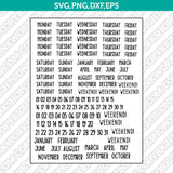 Printable Planner Date Stickers SVG PDF