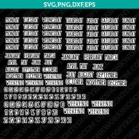 Printable Planner Date Stickers PDF SVG | Days & Months Set – DNKWorkshop