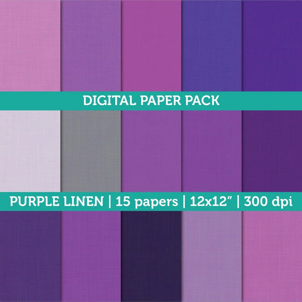 Digital Papers Scrapbooking Purple Linen Textured Paper Instant Download