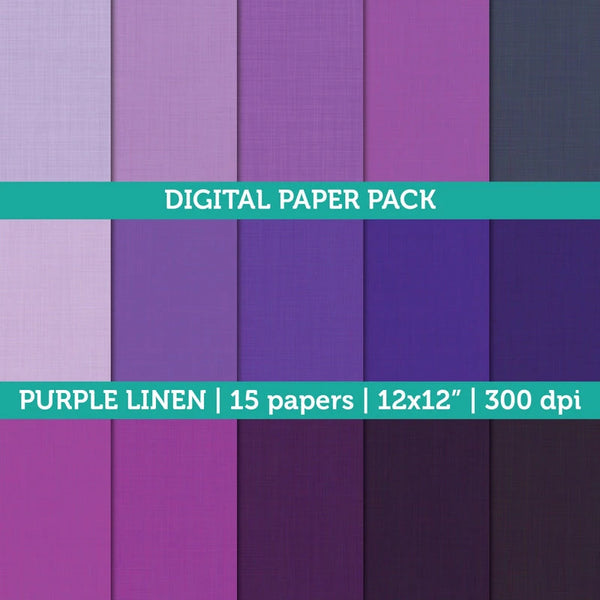 Digital Papers | Digital Scrapbooking Purple Linen Textured Paper Instant Download