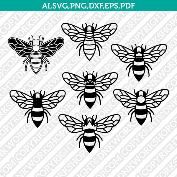 Queen Bee SVG Cut File Vector Cricut Silhouette Cameo Clipart Png Dxf Eps