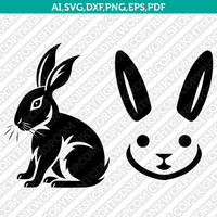 Rabbit SVG Mascot Cut File Cricut Clipart Silhouette Png