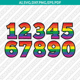 Rainbow Numbers first second third fourth fifth 1st 2nd 3rd 4th 5th birthday party  SVG Vector Cricut Cut File Clipart Png Eps Dxf