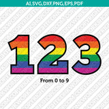 Rainbow Numbers first second third fourth fifth 1st 2nd 3rd 4th 5th birthday party  SVG Vector Cricut Cut File Clipart Png Eps Dxf