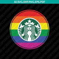 Rainbow Starbucks SVG Tumbler Mug Cold Cup Sticker Decal Silhouette Cameo Cricut CutFile Png Eps Dxf