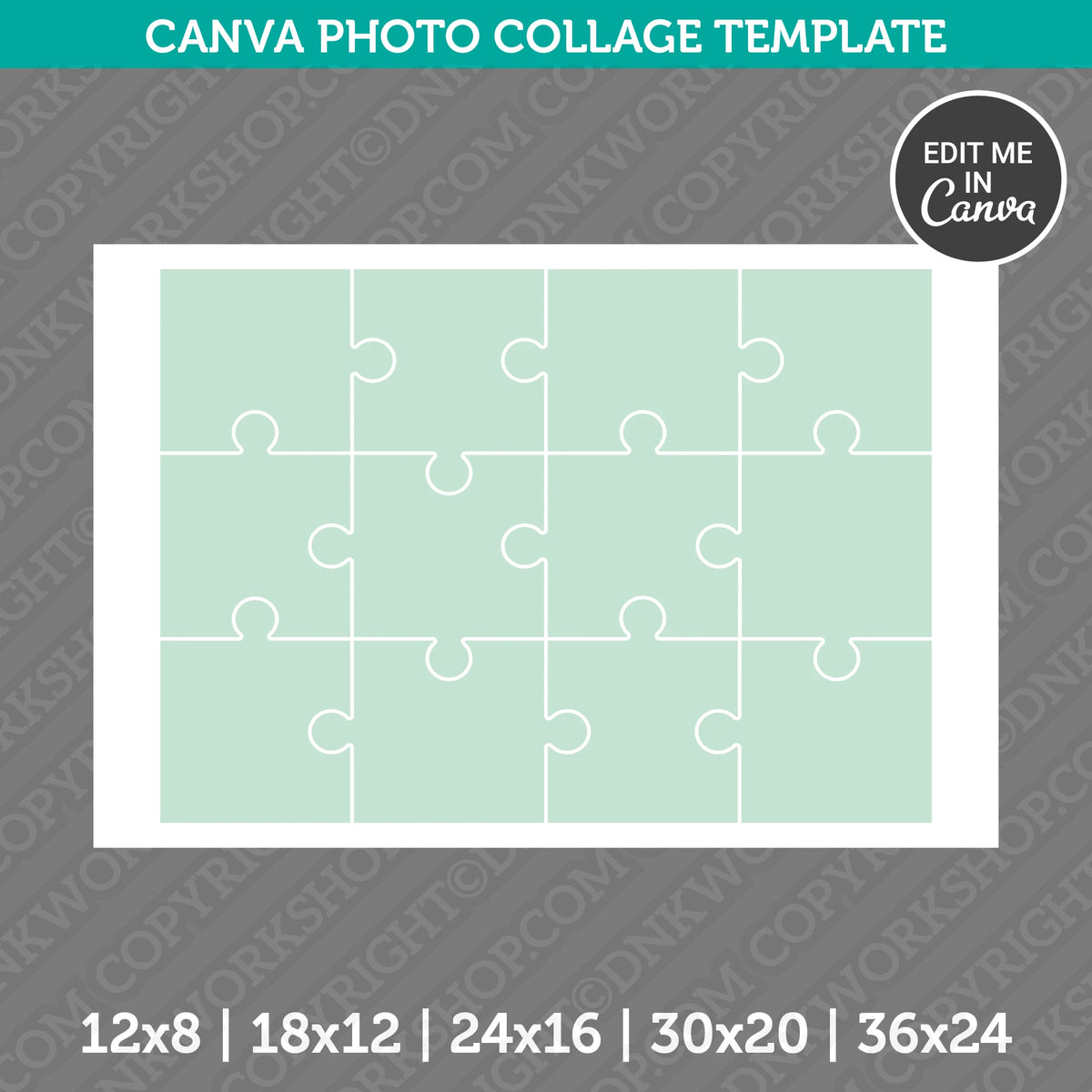 Rectangular Jigsaw Puzzle Photo Collage Template PDF Canva – DNKWorkshop