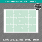 Rectangular Jigsaw Puzzle Photo Collage Template PDF Canva