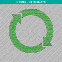 Recycle Symbol Embroidery Design - 6 Sizes - INSTANT DOWNLOAD