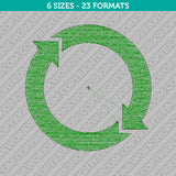 Recycle Symbol Embroidery Design - 6 Sizes - INSTANT DOWNLOAD