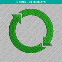 Recycle Symbol Embroidery Design - 6 Sizes - INSTANT DOWNLOAD