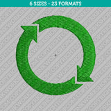 Recycle Symbol Embroidery Design - 6 Sizes - INSTANT DOWNLOAD