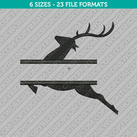 Reindeer Deer Split Monogram Frame Embroidery Design - 6 Sizes - INSTANT DOWNLOAD