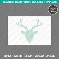 Reindeer Head Photo Collage Template Canva PDF