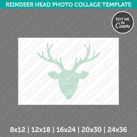 Reindeer Head Photo Collage Template Canva PDF