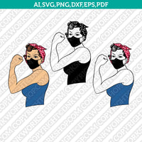 Rosie The Riveter Girl Power SVG Cut File Cricut Vector Sticker Decal Silhouette Cameo Dxf PNG Eps