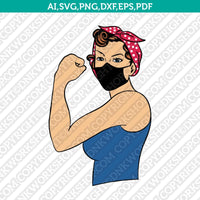 Rosie The Riveter Girl Power SVG Cut File Cricut Vector Sticker Decal Silhouette Cameo Dxf PNG Eps