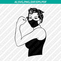 Rosie The Riveter Girl Power SVG Cut File Cricut Vector Sticker Decal Silhouette Cameo Dxf PNG Eps