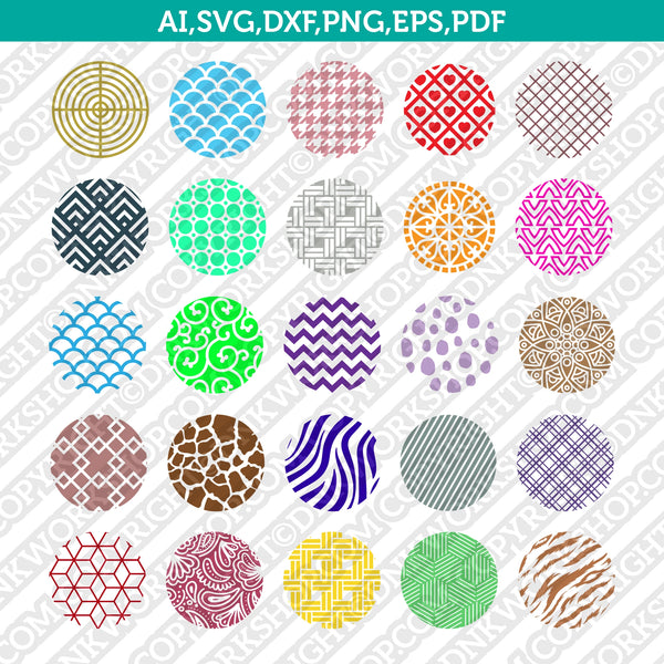 Round Keychain Patterns - 25 Key Ring Patterns SVG Laser Cut File NS01 ...